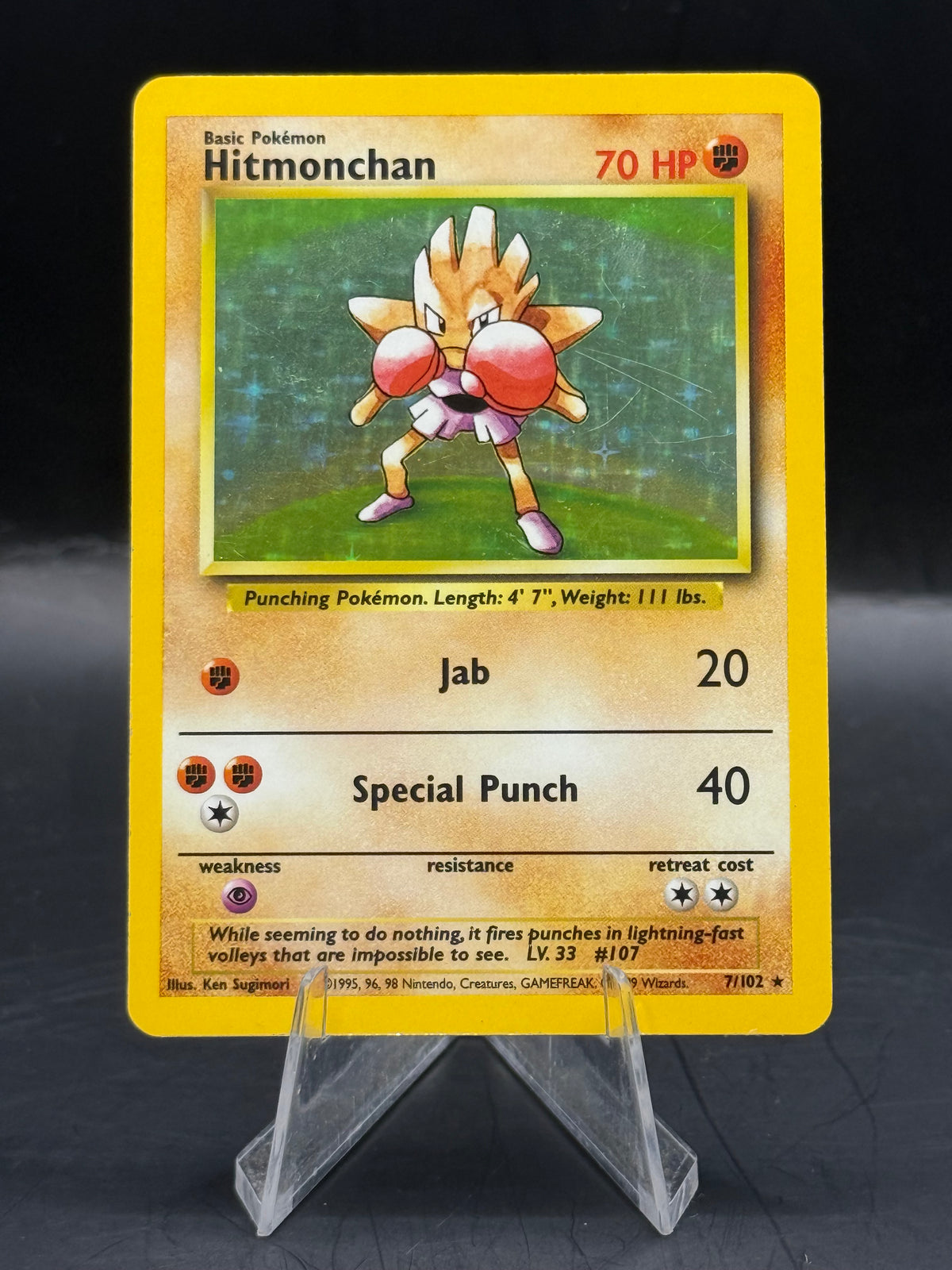 Pokemon Hitmonchan Base Set Holo 7/102 (L/P) (1)