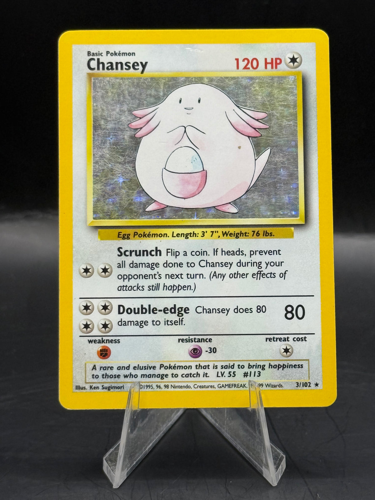 Pokemon Chansey Base Set Holo 3/102 (L/P)