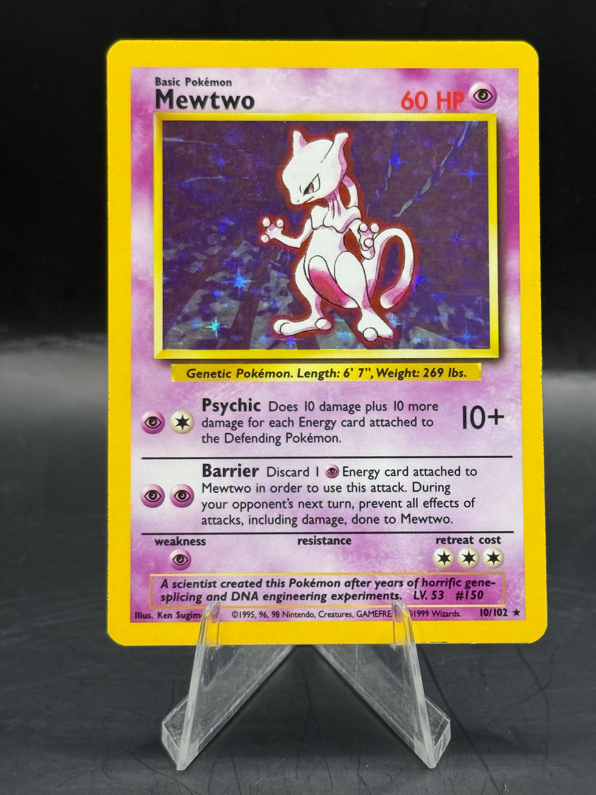 Pokemon Mewtwo Base Set Holo 10/102 (L/P)
