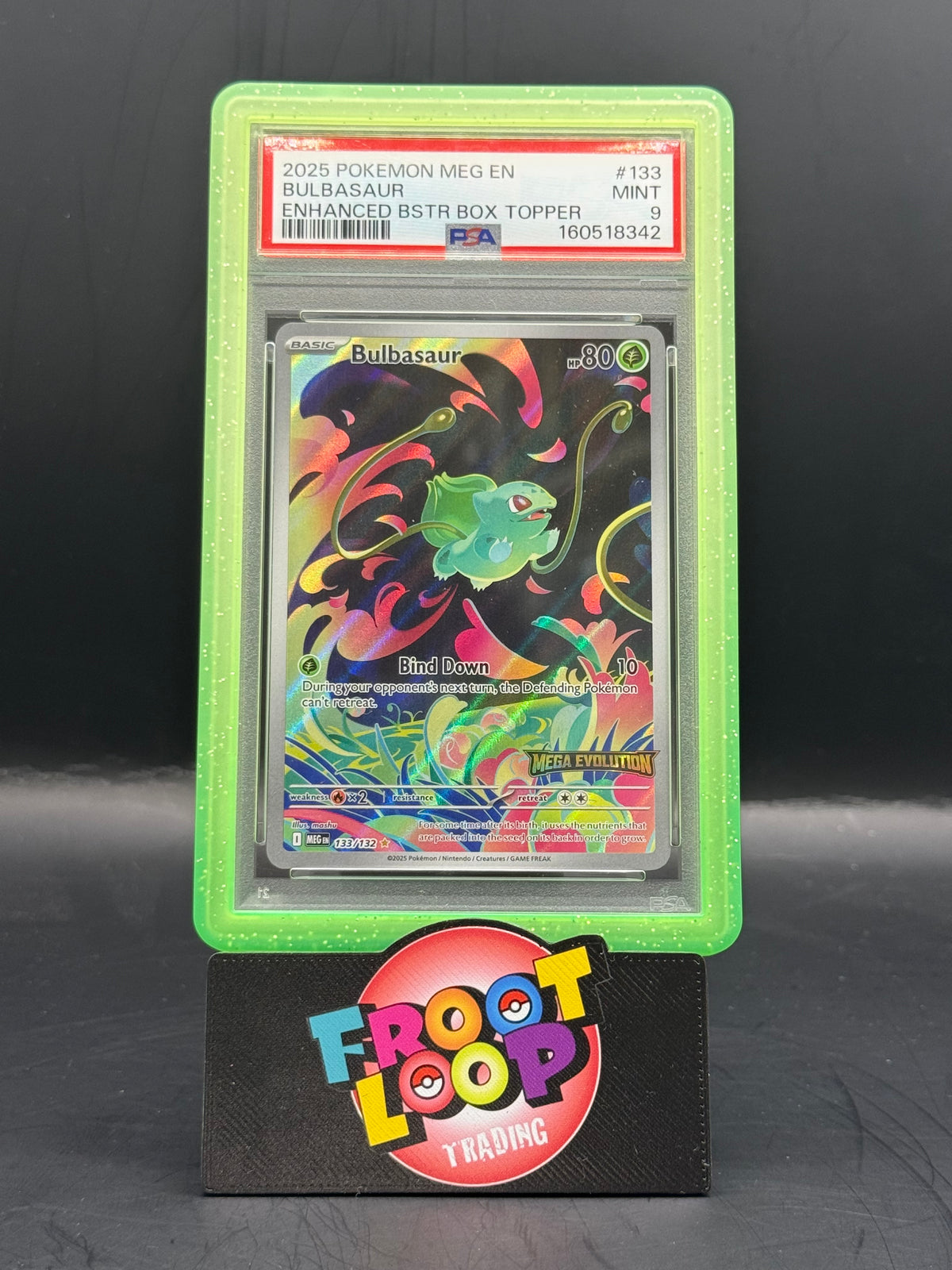PSA MINT 9 Bulbasaur Box Topper 133/132 - Free Bumper Included