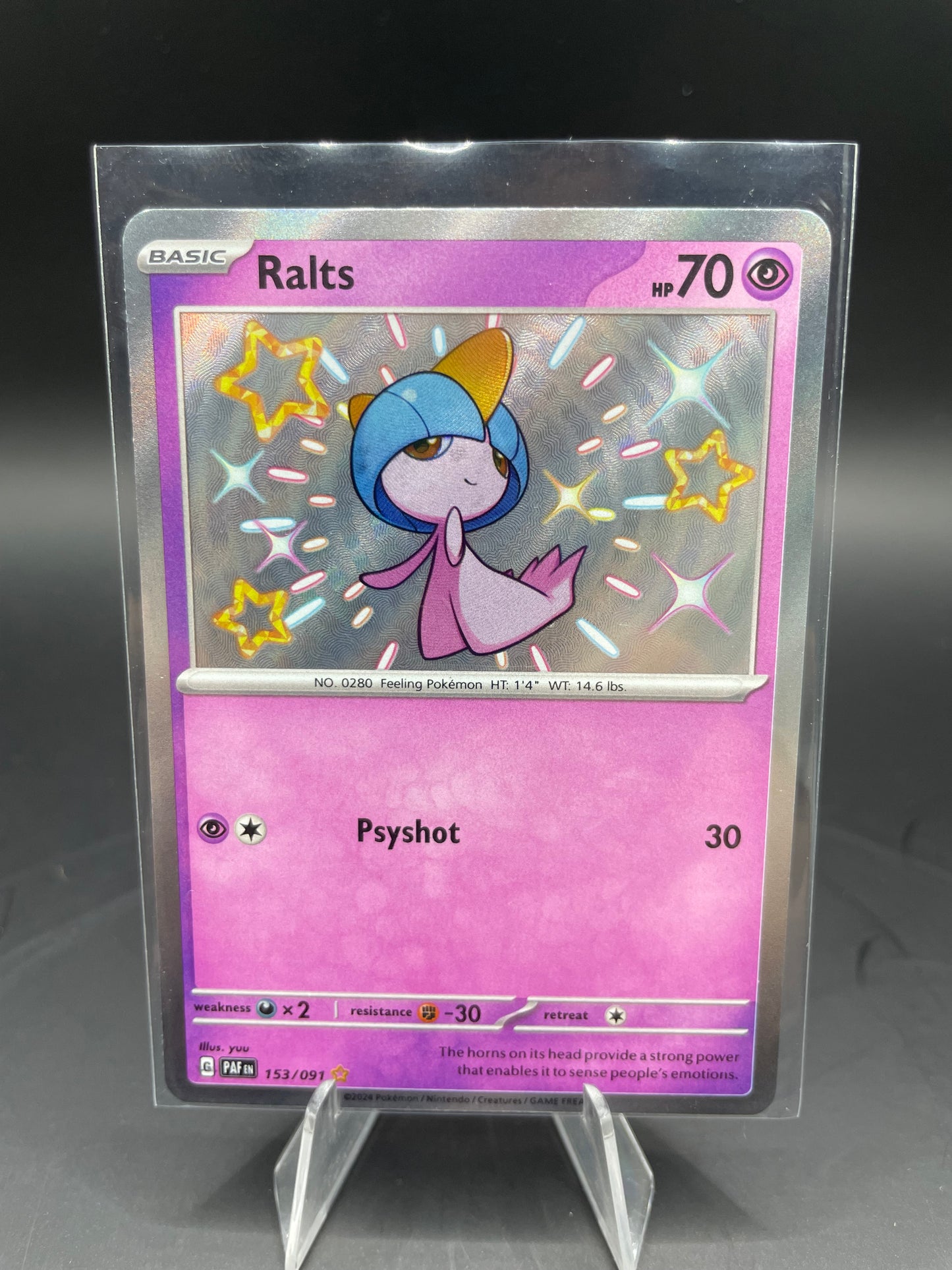 Pokemon Ralts Baby Shiny Paldean Fates 153/091 (Nm+)