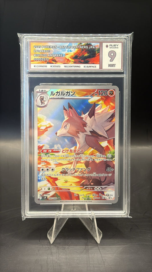 RUBY GRADING MINT 9 LYCANROC - Japanese - 107/100